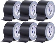 6 Pack Gaffers Tape 3 Inch Black, Bulk Gaff Tape 3" X 30 Yards, Professional Grade Heavy Duty Gaffer Tape,Waterproof Matte Finish Gaff Tape, Residue Free,Non Reflective,Easy to Tear Cloth Tape