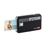 KODAK Mini 2 Retro 4PASS Portable Photo Printer (2.1x3.4 inches) + 8 Sheets, Black