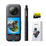 Insta360 X3 Beginner's Bundle - Waterproof 360° Action Camera with 1/2 Inch Sensor, 5.7K 360°, 72MP 360° Photos, Stabilization, 2.29 Inch Touch Screen, Vibration Feedback, AI Editing, Live Streaming