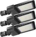 3 Pack 300W LED Parking Lot Lights Outdoor with Dusk to Dawn Slip Fitter, 39000LM 5000K Led Flood Lights, IP65 Waterproof Commercial Shoebox Pole Mount Lights for Street Sports Driveway, ETL Listed