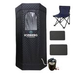 ICEBERG Hot Recovery Large Portable Sauna Tent | Large Full Size Home Personal Sauna Detox Room | 1000W 2.6 Litre Steam Generator | Including Free Chair | 1-2 People (Sauna Kit with Floor Mats)