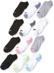 Hanes girls 12 Pack Ankle Socks, Assorted 1, Large Shoe Size 4-10 US