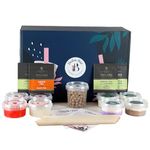 Burst of flavour Bubble Tea Kit - Different Milk Tea Flavoures with tapioca pearls| Popping Boba and Jelly Toppings (Serves 4) | Perfect Boba tea kit gift set - MBTK - 4 by Boba Bar London