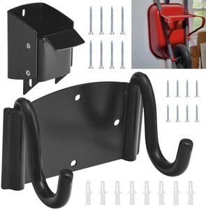 Wheelbarrow Hanger Holder WBH Wall Mounted Bracket for Most Wheelbarrows Designs, Comes with a Spring Loaded Lift Latch Safety Catch Feature, Save Space and Included Screws.