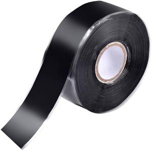 PackYard Self Fusing Silicone Tape 1 in x 16.4' Black Waterproof Rubber Leak Proof Sealing Tape Silicone Rubber Self-amalgamating Tape for Emergency Hot and Cold Water Pipe Repairs and Tool Fixation