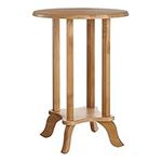 Premier Housewares Small Side Table for Living Room | Wooden Round Bedside Table for Storage | Corner End Table for Bedroom, Sofa, Nightstand | Telephone Table for Home, Office