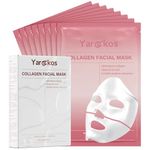 Yargkos 8 Pcs Collagen Facial Mask, Real Deep Hydrogel Face Sheet Mask Skincare, Moisturizing Hydrating Jelly Gel Mask, Elasticity Improvement, Pore Minimizing, Self Care Gifts for Women