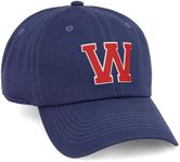 I&W Hatgear Customized Letter Intial Baseball Hat A to Z Team Colors, Navy Cap White Red Letter W