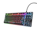 Trust Gaming TKL Keyboard with UK Layout GXT 833 Thado - Compact Tenkeyless Design (80 Percent), RGB, Multicolour LED lighting, Anti-Ghosting, USB Plug and Play, PC/Mac/Laptop [Amazon Exclusive]