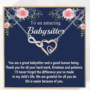 KEYCHIN Babysitter Necklace Caregiver Gift With Message Card To An Amazing Babysister Jewelry Daycare Appreciation Gift, Babysitter, Stainless Steel, stainless steel