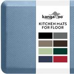 KANGAROO 3/4" Thick Superior Comfort, Relieves Pressure, All Day Ergonomic Stain Resistant Floor Rug Anti Fatigue Cushion Mat, Durable Standing Desk, Foam Pad Mats Kitchen, Office, 20x32, Sky Blue