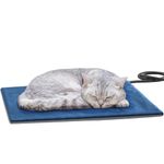 pecute Pet Heat Pad, Constant Heating Safe Electric Heating Pad Anti-Bite and Waterproof with Removable Double-Sided Flannel Cover and Flame Retardant Cotton, Soft Cosy for Cats and Dogs (S, 32x40cm)