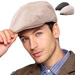 LADYBRO 2 Pack Newsboy Hats for Men Wool Scally Cap Mens Flat Cabbie Ivy Tweed S/M/L/XL