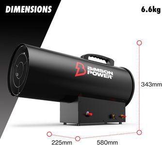 Bimson Power 50kW Propane Space Heater – 170,000 BTU Industrial Portable Heater with Adjustable Thermostat