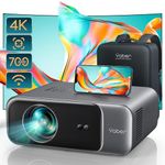 [Auto Focus/Keystone] Projector 4K with WiFi-6 and Bluetooth 5.2, 700 ANSI Native 1080P Outdoor Projector, YABER V9 Portable Projector Auto 6D Keystone 50% Zoom, Home Projector for iOS/TV Stick/PC/PS5