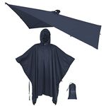 onewind Hooded Rain Poncho for Men and Women, Versatile Survival Shelter Camping Gear Rain Jacket Waterproof Breathable Lightweight Reusable Rain Protection, Dark Grey