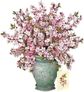 Freshcut Paper Grande Japanese Cherry Blossoms 20 Inch Life-Sized 3D Pop Up Card – Greeting Card, Birthday, Mothers Day, Thank You, Gifts for Mom and Her – Includes Notecard and Envelope