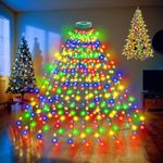 Etopgo Christmas Tree Lights, 2m 16 Strands 400LED Christmas String Lights with Memory Timer for Indoor Outdoor Decoration Waterproof Christmas Fairy Lights 8 Modes