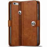 TheGiftKart Genuine Leather Finish iPhone 6 / 6s Flip Back Cover Case | Inbuilt Pockets & Stand | Wallet Style | Designer Button Magnet Flip Cover Back Case for iPhone 6 / 6s (Brown)