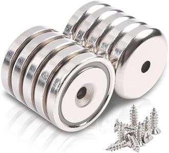 MIN CI 10 Pack Neodymium Disc Countersunk Hole Magnets Heavy Duty Magnet Screw Super Strong Rare Earth Magnets for Mounting Holding Industrial Garage Tools Storage,1.26 inch（32mm）