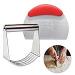 Pastry Cutter Dough Scraper Dough Cutter Scraper Tool Kitchen Pastry Blender,Stainless Steel Pastry Cutters Heavy Duty Dough Cutter for Kitchen Baking Tools,Comfortable and Dishwasher Safe (Red)