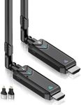 Wireless HDMI Transmitter and Receiver 400M Range - 1080P@60Hz Dual Screen Mirroring, 5GHz Ultra-Low Latency for PC/Laptop to TV Projector, HDMI1.3/HDCP1.2 Certified (Black)