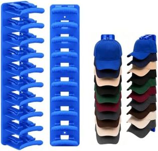 Doitsf 2 Pack Hat Organizer for Baseball Caps, Hats Rack for Wall, Space Saving Cap Holder for Closet Door, Bedroom, Entryway, Dorm, Home Improvement (Blue)
