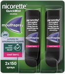 Nicorette QuickMist Cool Berry 1mg Spray Mouthspray Nicotine Duo-2x150 Sprays (Stop Smoking or Vaping Aid)