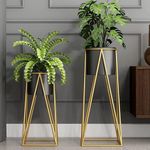 HOME DECO Anti Rust Metal Plant Stand for balcony Planter stand for living room -Mid Century Plant Stand/ Pot stand for outdoor & Indoor plants Plant Stand With Pot For home decor (black)