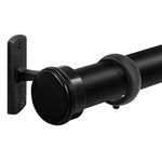 ASHLEYRIVER Curtain Rods for Windows 120 to 160 inch Indoor/Outdoor Ceiling or Wall-Mount Window Curtain Rod,Black