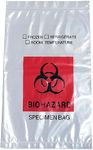 Daarcin Biohazard Specimen Bags,100pcs 6x9in/15x25cm with Biohazard Red Logo Printing, Ziplock Top Sample Bags with Outside Pocket Paperwork Pouch