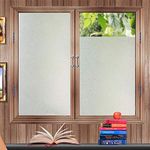 Zindoo Frosted Window Film Privacy Window Stickers Frosted Glass Film Bathroom Window Covering Anti-UV Films Self-Adhesive Vinyl Window Clings 60CMX200CM