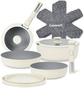 Cuisinart ClickSmart™ Nonstick Detachable Handle Cookware|13pc pots and Pans|PFAS-Free|Non-Stick Ceramic Coating|Stackable cookware Set|Space-Saving Design|Removable Handles|All hobs Compatible