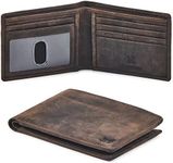 Real Leather Mens Bifold Wallet RFI