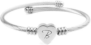 ShopINess Silver Heart Cuff Bangle 