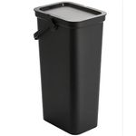 Moda Recycling Bin with Handle 40L Plastic Slim Kitchen Bin with Lift Top Lid & Locking Handle for Storage Recycled Rubbish Organiser Container Dustbin - Black