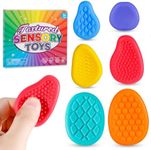 Sensory Fidget Toys for Kids Adults 6 PC Textured Soft Worry Stone Toy for Autism ADHD Teens Calm Down Quiet Anxiety Fidgets Stress Toys for Students Anxiety Relief