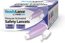 ReadyLance, Pressure Activated Safety Lancets, 100 Lancets, 30Gx1.6MM, Purple