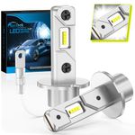 Sycreek H3 LED Headlight Bulbs,16000LM 6500K Cool White,H3 Headlight for Car High or Low Beam Conversion Kit,IP68 Waterproof Plug and Play,2 H3 Headlight Bulbs