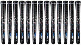JumboMax Golf Grips JMX Ultralite Tapered Oversize Golf Club Grips, 25% Lighter Than Standard, Black W/RWB, Set of 13, Large/LG (+11/32)