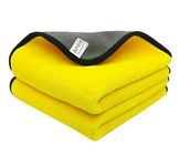 SOFTSPUN 900 GSM, Microfiber Double Layered Silk banded Edge Cloth 40x40 Cms 2 Piece Towel Set, Extra Thick Microfiber Cleaning Cloths Perfect for Bike, Auto, Cars Both Interior and Exterior.