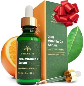 Tree of Life Beauty Hydrating Facial Serum - Super 20% Vitamin C+ with Vitamin E - Brightening & Smoothing for Dry/Sensitive Skin - Anti-Aging & Dark Spot Treatment - 1 Fl Oz