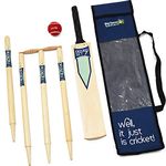 Cricket Set Size 3 Junior Wooden Cricket Bat, Wooden Stumps, Ball With A Carry Bag from Big Game Hunters