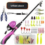 Urban Deco Fishing Rod for Kids, Fishing Starter Kit for Kids, Rod and Reel Combo, Portable Telescopic Fishing Rod with Tackle Box for Boys Girls Youth Beginners