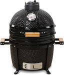 KAMADO BONO Ceramic BBQ Grill, 15" Minimo, Black I Kamado BBQ Charcoal Grill I Egg BBQ for Cooking, Smoking & Baking I Kamado Barbecue Portable Oven and Smoker with Stand