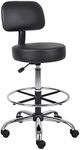 Boss Office Products B16245-BK Be Well Medical Spa Drafting Stool with Back Black