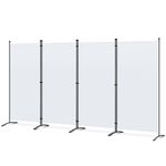 Angel Living Paravent 4 Panels Foldable Room Divider Freestanding Screening Wall Room Divider Partition for Offices, Balcony, Bedroom, Outdoor Garden 324 x 169 cm Natural