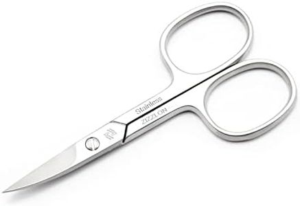 ZIZZLON Nail Scissors Curved Micro Serrated Stainless Steel Eyebrow Scissors for Eyelash, Mustache, Beard, Nose Hair, Toenail – Pedicure, Manicure Scissors for Men and Women