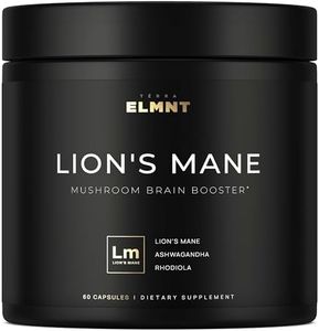 ELMNT 20,000mg 16x Strength Lions Mane Supplement Nootropic w. Ashwagandha & Rhodiola | 50% Polys Max Potency Lion's Mane Extract - Best Mushroom Nootropics Brain Support Focus Supplement
