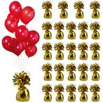 DAKFOOK 24 Pack Gold Balloon Weights, Bottom.D: 5cm x Height:13cm Fringed Foil Helium Balloon Weights for Birthday Party Wedding Balloons